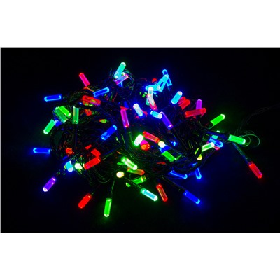 Гирлянда Winner Light, нить-кристал с, 100 светодиодов, мультиколор, черный провод, 7м
