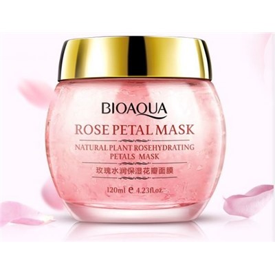 ВIOAQUA ночная маска для лица с лепестками роз, 120гр