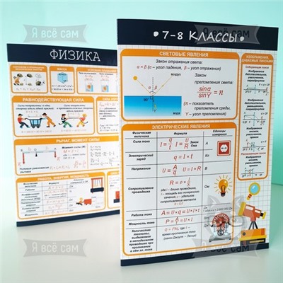 Буклет «Делай уроки сам» для 7-8 классов. Физика и Химия