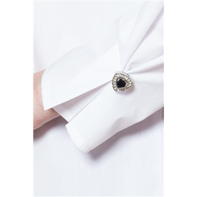 Блузка с женственным рукавом и застежкой на декоративную пуговицу., D29.681