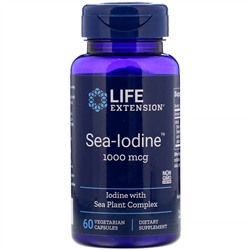 Life Extension, Sea-Iodine, Йод, 1000 мкг, 60 вегетарианских капсул
