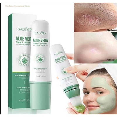 Очищающая пузырьковая маска для лица с экстрактом алоэ Sadoer Aloe Vera Small Bubble Facial Mask 100гр