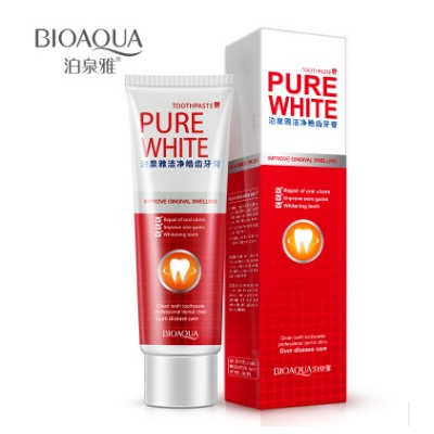 Отбеливающая зубная паста BioAqua Pure White со вкусом клюквы 120 гр