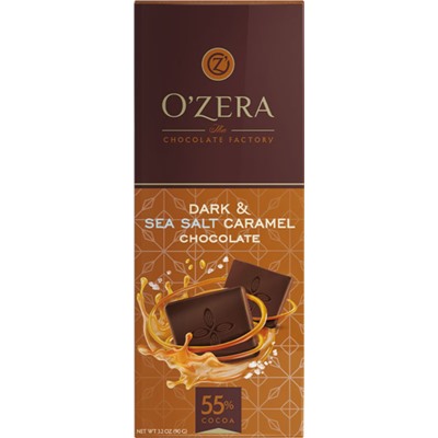 «OZera», горький шоколад Dark&Sea salt caramel, 90г