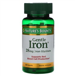 Nature's Bounty, Железо мягкого действия, 28 мг, 90 капсул