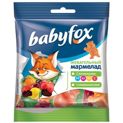 «BabyFox», мармелад жевательный с соком ягод и фруктов, 30г