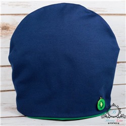 Двухслойная шапочка "Киви" синяя + зеленая