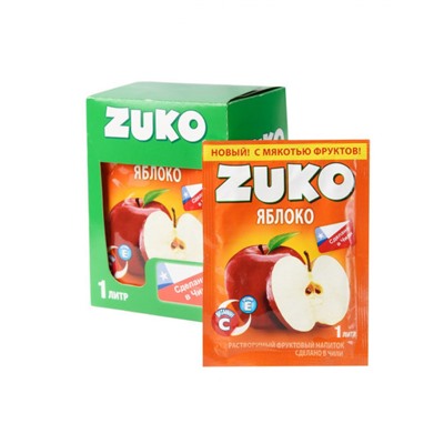 Zuko / Растворимый напиток со вкусом яблока 25гр ZUKO (блок 12шт по 25гр)