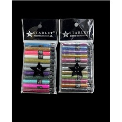 Блестки для дизайна ногтей Starlet Professional, разноцветные, в ассортименте (упаковка 12шт)