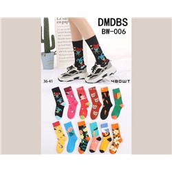 DMDBS носочки веселые женские хлопковые (80%хлопок+15%лайкра+5%полиамид), высокие, в упаковке 10 пар разных расцветок отличного качества артикул BW-006 в Сургуте