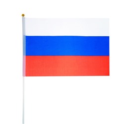 Флаг России, 20 х 30 см, шток 40 см, полиэфирный шёлк