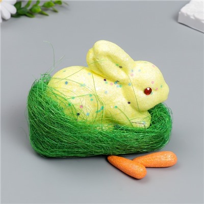 Декор "Кролик - конфетти, в травке с морковками" набор 4 шт МИКС 13 см