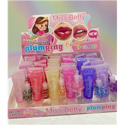 Блеск для губ с шиммером Miss Betty Plumping Lip Gloss с брелком (упаковка 6шт)