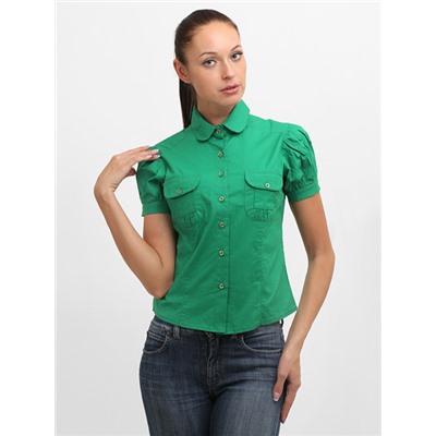 7096 рубашка женская, зеленая