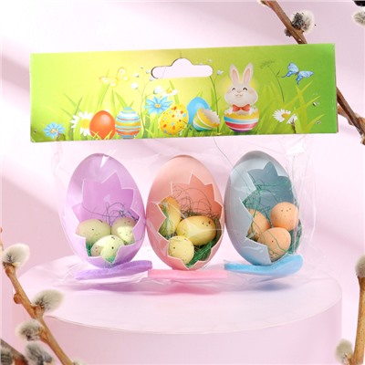 Набор для декора пасхальный «Яйца цветные» 4 × 11,5 × 6,5 см