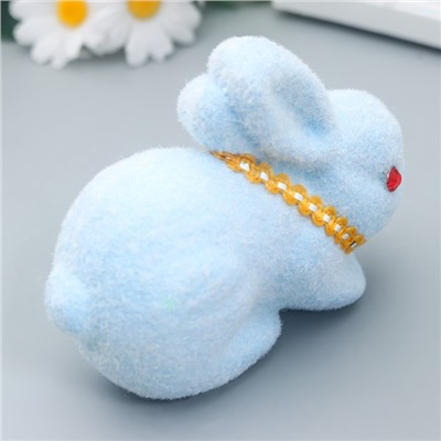 Декор пасхальный "Кролик с ленточкой и цветком на шее" МИКС 13 см