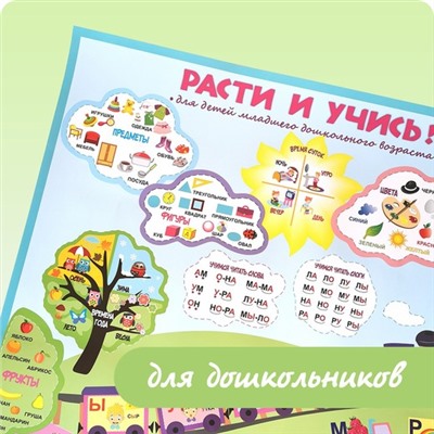 Плакат для детей младшего дошкольного возраста «Расти и учись»