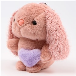 Мягкая игрушка «Зайка» на брелоке, 11 см, цвет тёмно-розовый