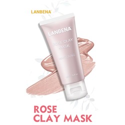 Sale! Lanbena Маска для лица с экстрактом розы и минеральной глиной , Rose Clay Face Mask отбеливающая,против пигментных пятен,  50 гр.