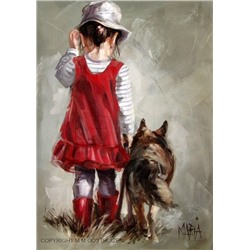 Девочка и собачка