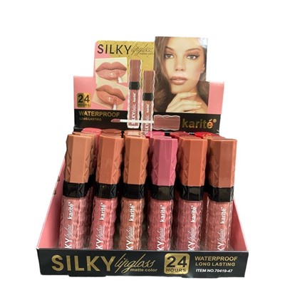 Набор жидких матовых помад для губ Karite Silky Lip Gloss (ряд 12шт)