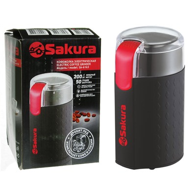 Кофемолка электрическая SA-6163R загрузка 50г 200Вт
