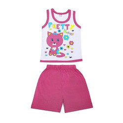 DL054-70-9-27 костюм детский (шорты+майка), розовый