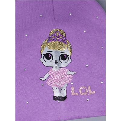 Шапка LOL, балерина в блестящем розовом платье, фиолетовая корона, желтые волосы, фиолетовый