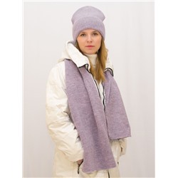 Комплект зимний женский шапка+шарф Ника (Цвет светло-сиреневый), размер 56-58, шерсть 30%