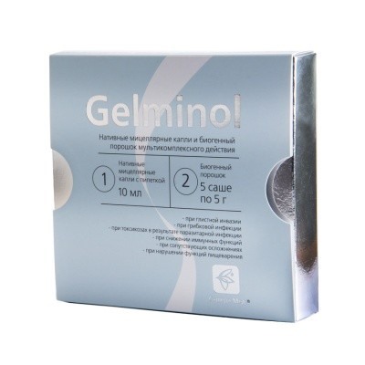 Gelminol мультикомплекс мицеллярный, капли 10 мл + 5 саше по 5 гр.