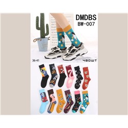 DMDBS носочки веселые женские хлопковые (80%хлопок+15%лайкра+5%полиамид), высокие, в упаковке 10 пар разных расцветок отличного качества артикул BW-007 в Сургуте