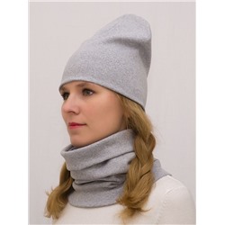 Комплект женский шапка+снуд (Цвет серый+звезда), размер 54-56,  хлопок 95%