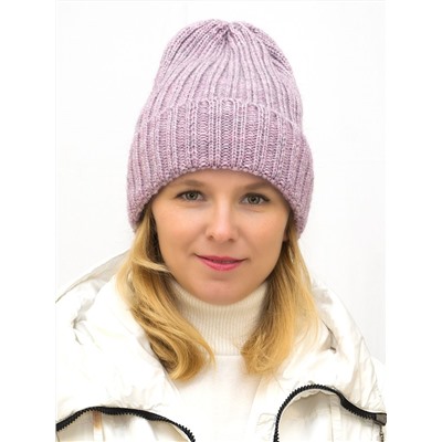 Комплект зимний женский шапка+снуд Кэмерон (Цвет лавандово-розовый), размер 56-58, шерсть 30%