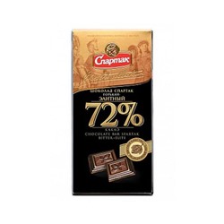 Шоколад «СПАРТАК» Горький-Элитный» 72% (пенал)