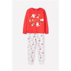 Пижама К 1593/красный,дед мороз и мишка