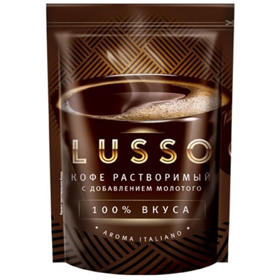 «LUSSO», кофе растворимый с добавлением молотого, 40г