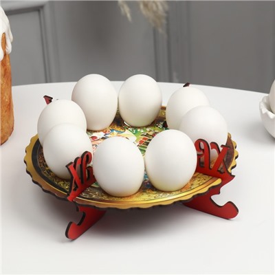 Пасхальная подставка на 8 яиц "Домашний обед", 19,5×19,5 см