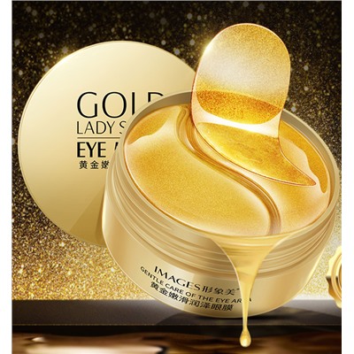 Sale! Images Gold Lady series Eye Mask, Подтягивающие, Увлажняющие, гидрогелевые патчи под глаза с Коллоидным  золотом, 60 шт ( 30 пар).