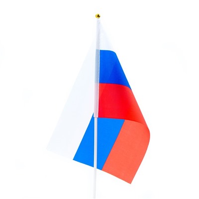 Флаг России, 20 х 30 см, шток 40 см, полиэфирный шёлк