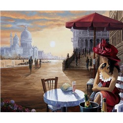 Девушка в летнем кафе. Венеция