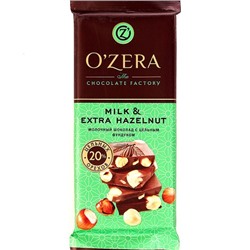 Шоколад OZera молочный с цельным фундуком 90гр/1шт