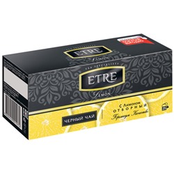 «ETRE», чай чёрный с лимоном, 25 пакетиков, 50г