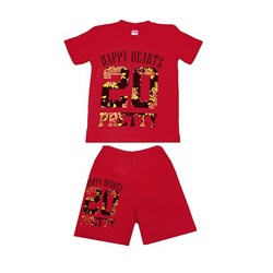 DL11-73-17-9 Комплект детский, красный (футболка+шорты)