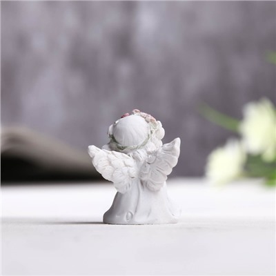 Сувенир полистоун "Малышка-ангел в платьице в розовом веночке" МИКС 3,7х3х3,4 см