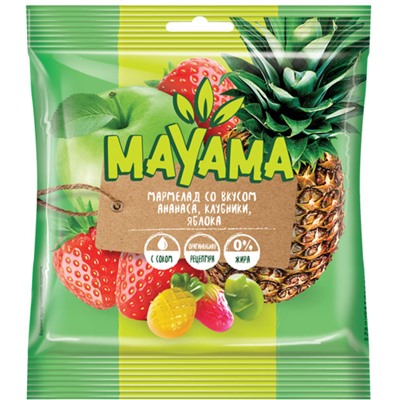 «Маяма», мармелад жевательный в форме ягод и фруктов, 70г