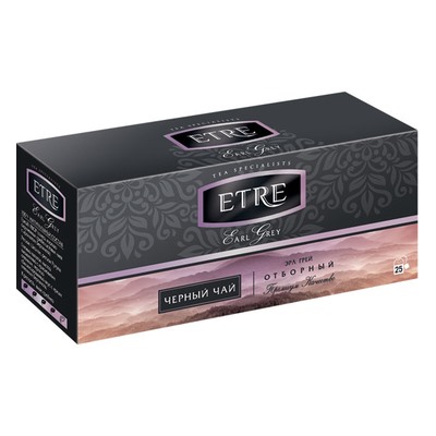 «ETRE», earl Grey чай черный с бергамотом, 25 пакетиков, 50г