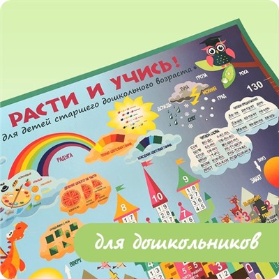 Плакат для детей старшего дошкольного возраста «Расти и учись»