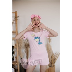 Женская пижама ЖП 064/2 (розовый+синяя птица)