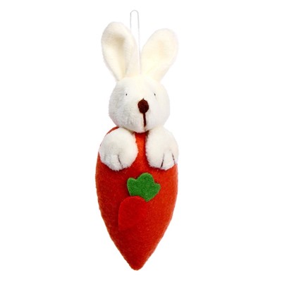 Мягкая игрушка «Заяц с морковкой», на подвеске, цвета МИКС