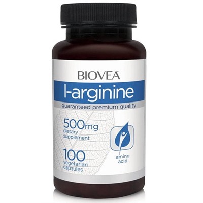 Аминокислота Аргинин L-Arginine 500 mg Biovea 100 капс.